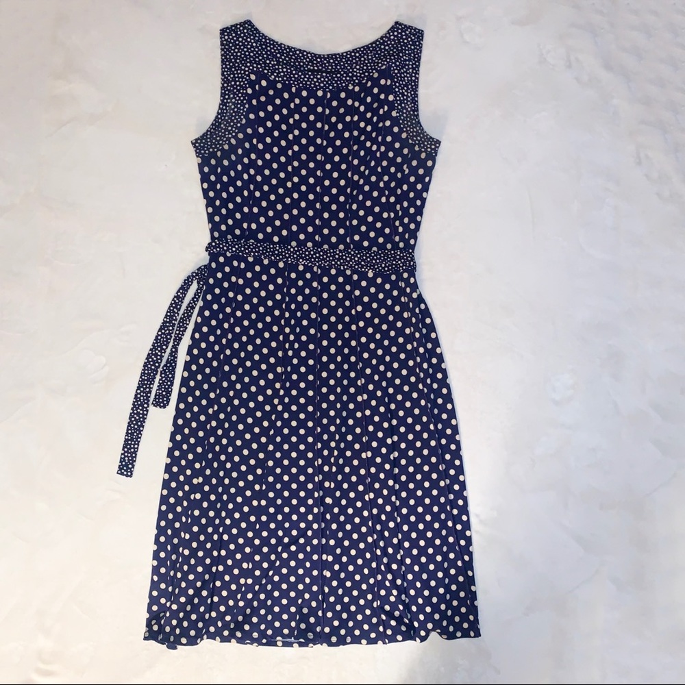 Navy Polkadot Dress